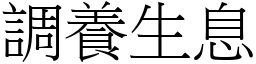 調養生息 (宋體矢量字庫)