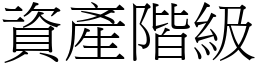 资产阶级 (宋体矢量字库)