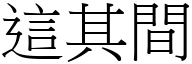 这其间 (宋体矢量字库)