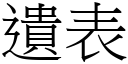 遺表 (宋體矢量字庫)