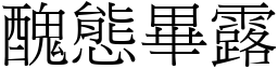 丑態毕露 (宋体矢量字库)