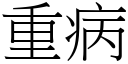 重病 (宋体矢量字库)