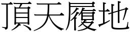 頂天履地 (宋體矢量字庫)