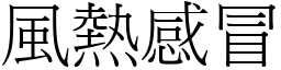 風熱感冒 (宋體矢量字庫)