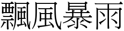 飘风暴雨 (宋体矢量字库)