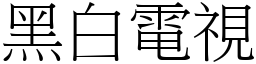 黑白電視 (宋體矢量字庫)