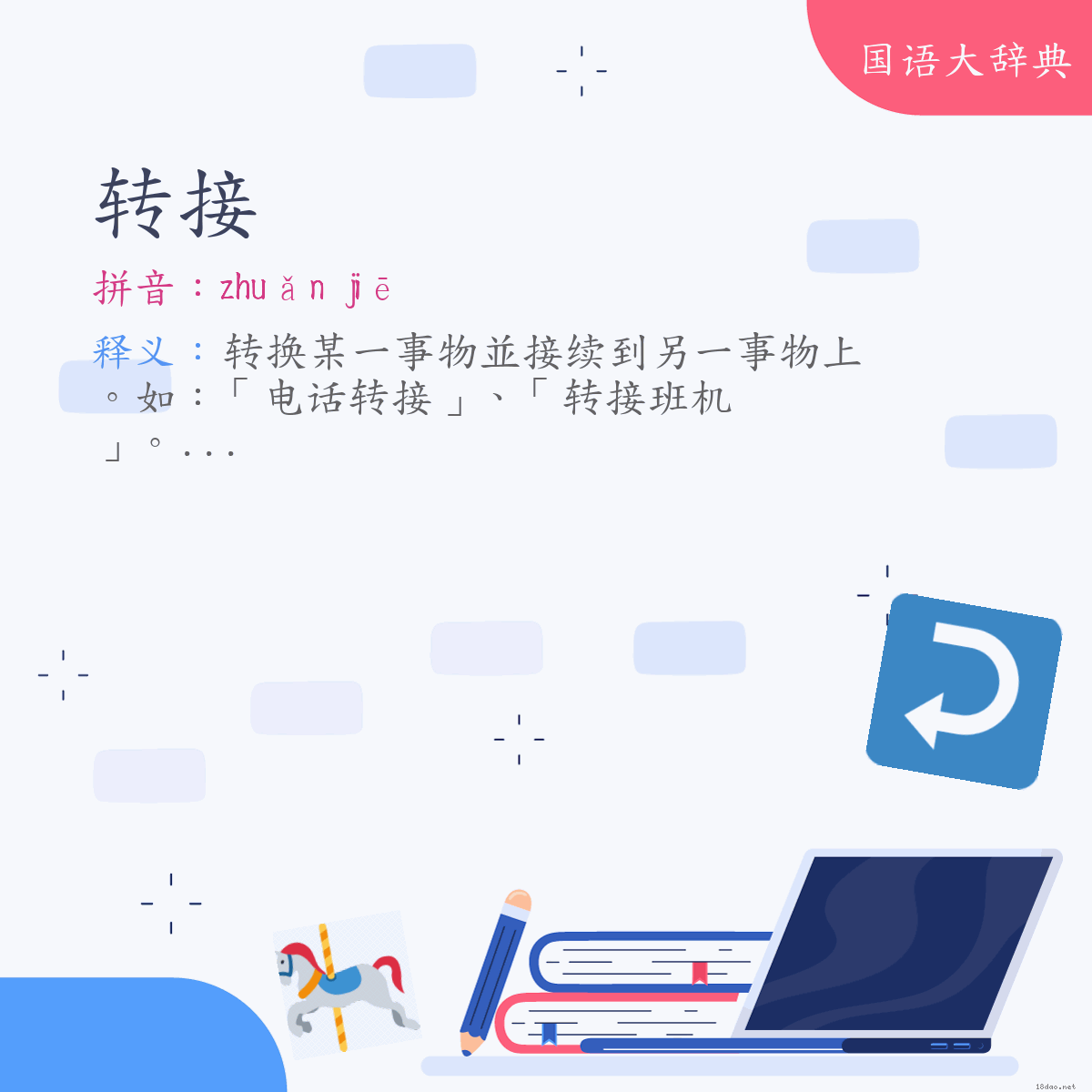 词语:转接 (注音:ㄓㄨㄢˇ　ㄐㄧㄝ)